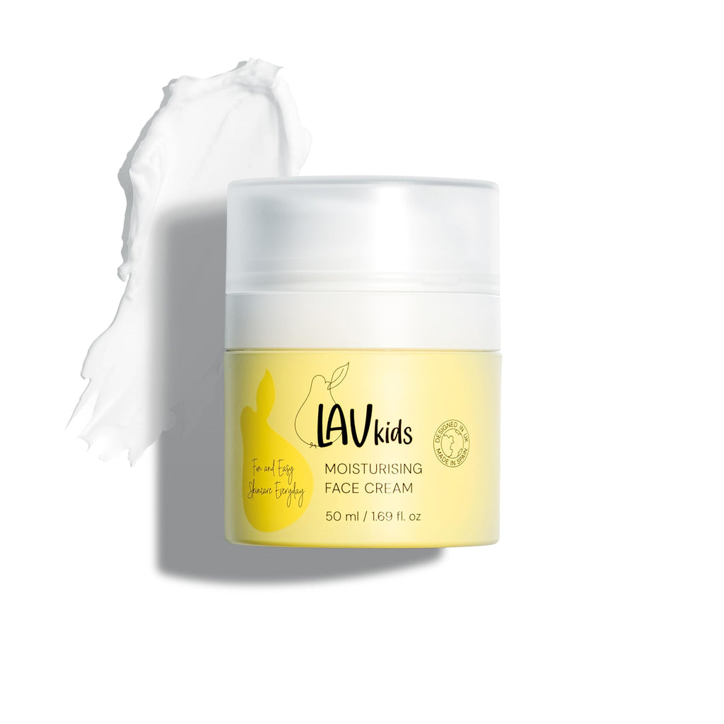 LAV KIDS Face Moisturiser with Jojoba Oil, Sweet Almond Oil, Shea Butter 50ml, Gentle Kids and Baby Moisturiser Cream, Dermatologically Tested for All Skin Types