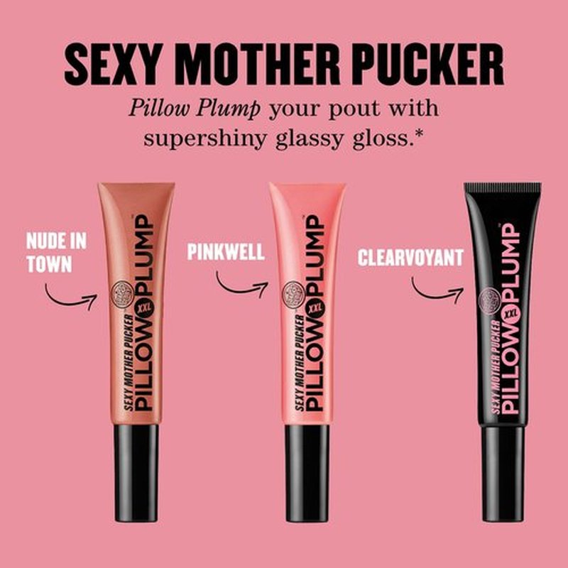 Soap & Glory Sexy Mother Pucker XXL Lip Plumper Gloss - High Shine Hydrating Vegan Formula - Clearvoyant (0.3 fl oz)