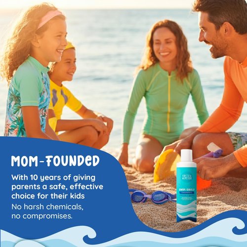 Fresh Monster Swim Shampoo for Kids – Clarifying Shampoo for Chlorine & Salt Water Removal – Tear-Free, Sulfate-Free, Gentle Post-Swim Hair Wash for Swimmers, 8.5 oz