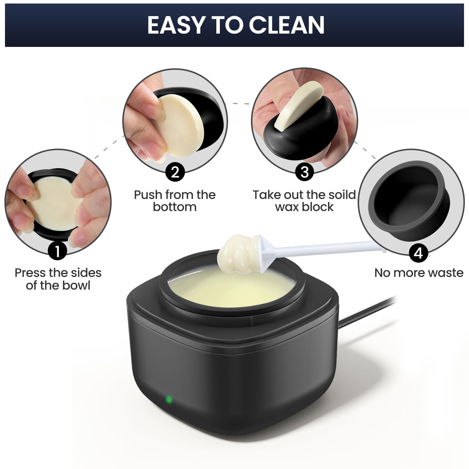 SUERBEATY Nose and Ear Hair Wax Kit for Men 100g Wax 40 Sticks USB Heating Smart Temp Control Upgraded Size Multi-Accessories Dark Gray