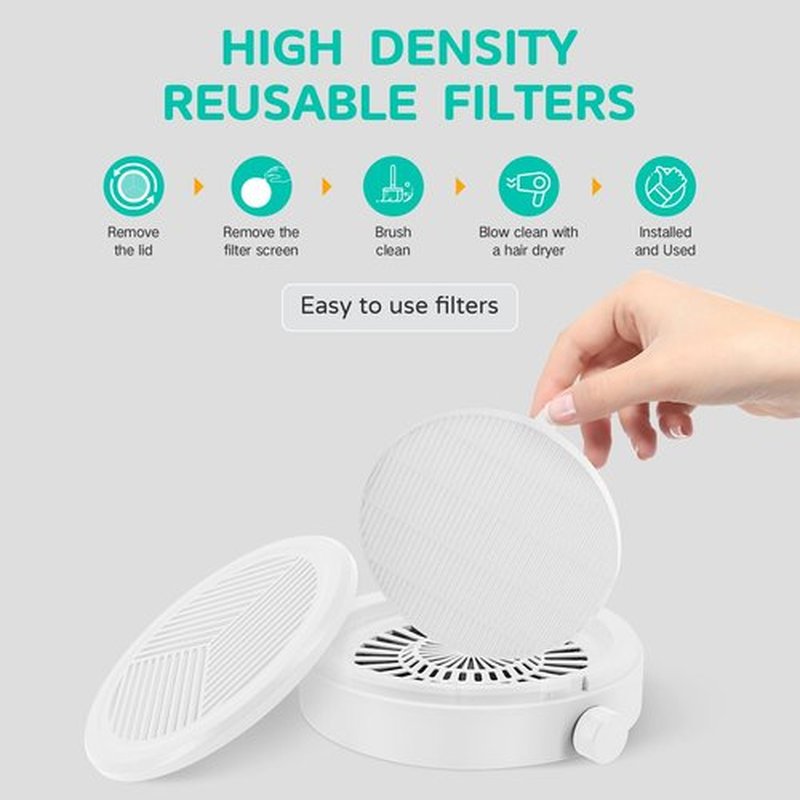 AONOLOVO Nail Dust Collector, Compact Dust Collector Nail Tech Vacuum Fan Dust Extractor for Beginners Home Manicures, White