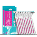 Floren Disposable Body Razors For Women - Pack Of 5 With Aloe Vera & Vitamin E Strip 3 Premium Ss European Blac Bikini Line Pack Of 2 (10 Razors) (10)