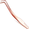 Vznffur Lash Applicator Tool with Comb, Curved Eyelash Tweezers for Precision Placement and Application, Stainless Steel Lash Tool for DIY Eyelash Extensions, Individual Clusters