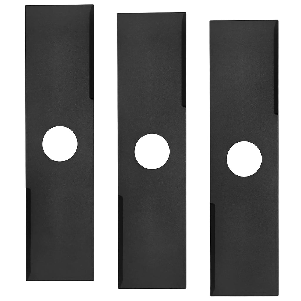DuoMaDuoBB 3PCS Black Coated Steel Edger Blades 8 x 2 Inch with 1 Inch Center Hole Heavy Duty Reversible Lawn Trimmer Blades