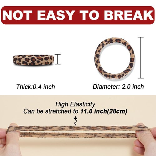 150PCS Hair Ties, IKOCO Hair Ties for Women No Damage, Cotton Seamless Ponytail Holders for Thick Hair, Leopard Animal Print