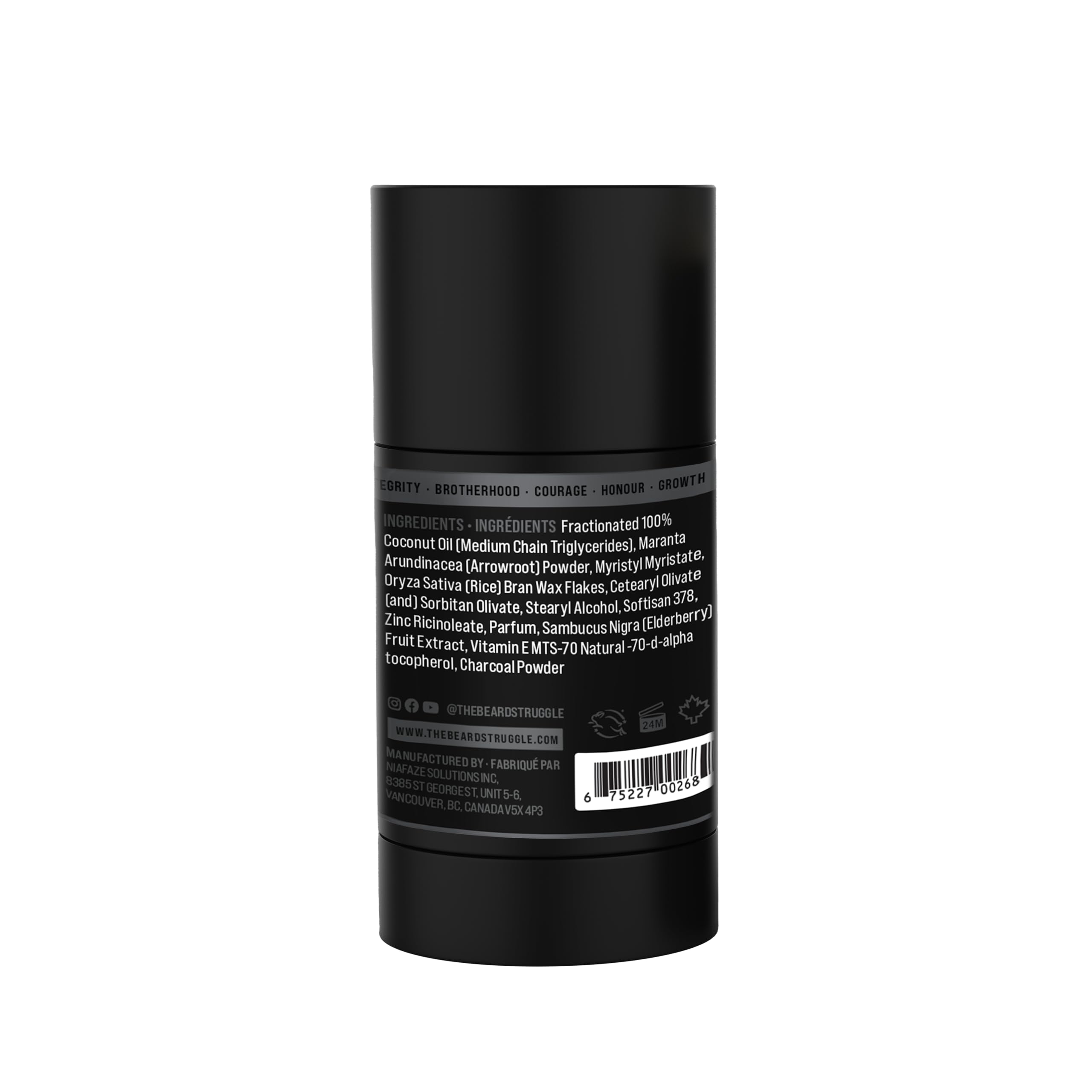 The Beard Struggle Marauder's Defense - Natural Charcoal Infused Deodorant Men, Aluminum Free - Platinum Collection, Surtr's Fury - 2.65 oz