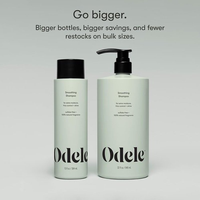Odele Smoothing Sulfate-Free Shampoo for Extra Moisture, Frizz Control, Shine, and Straight to Curly Hair Types, 32 Fl Oz