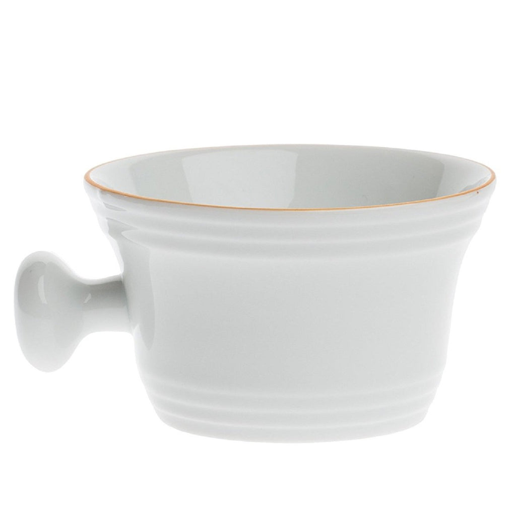 Fendrihan Porcelain Apothecary Shaving Mug, Hand-Painted Rim (Golden)