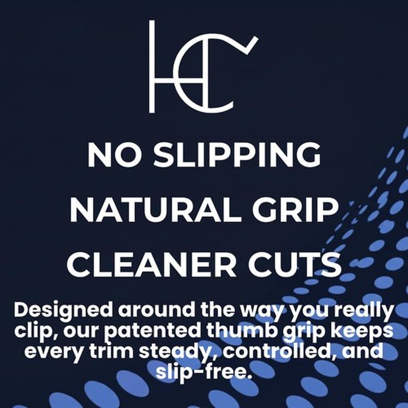 HANDCLASP Nail Clippers, Stylish, Comfortable for Seniors, Fingernails, Premium Stainless Steel, Curved Edge, Wide Jaw, Ergonomic, Thumb Rest, Comfort Cuts, Women, Men, Teens, Special Needs, (Blue)