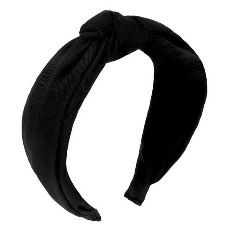 Amariver Black Headbands for Women Wide Knotted Headband Top Knot Hair Band Non-slip Head Band Soft Fashion Accessories for Women Girls