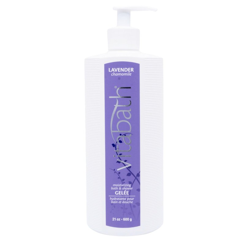 Vitabath Lavender Chamomile Moisturizing Bath & Shower Gel Wash Calming & Hydrating Botanical Skin-Softening Skincare, Body Cleanser & Foaming Gelee - 21 oz