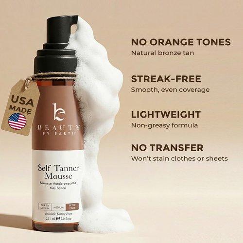 Skiennix Self Tanner Mousse - Ultra Dark, Natural & Organic Formula for Streak-Free Tan | USA Made