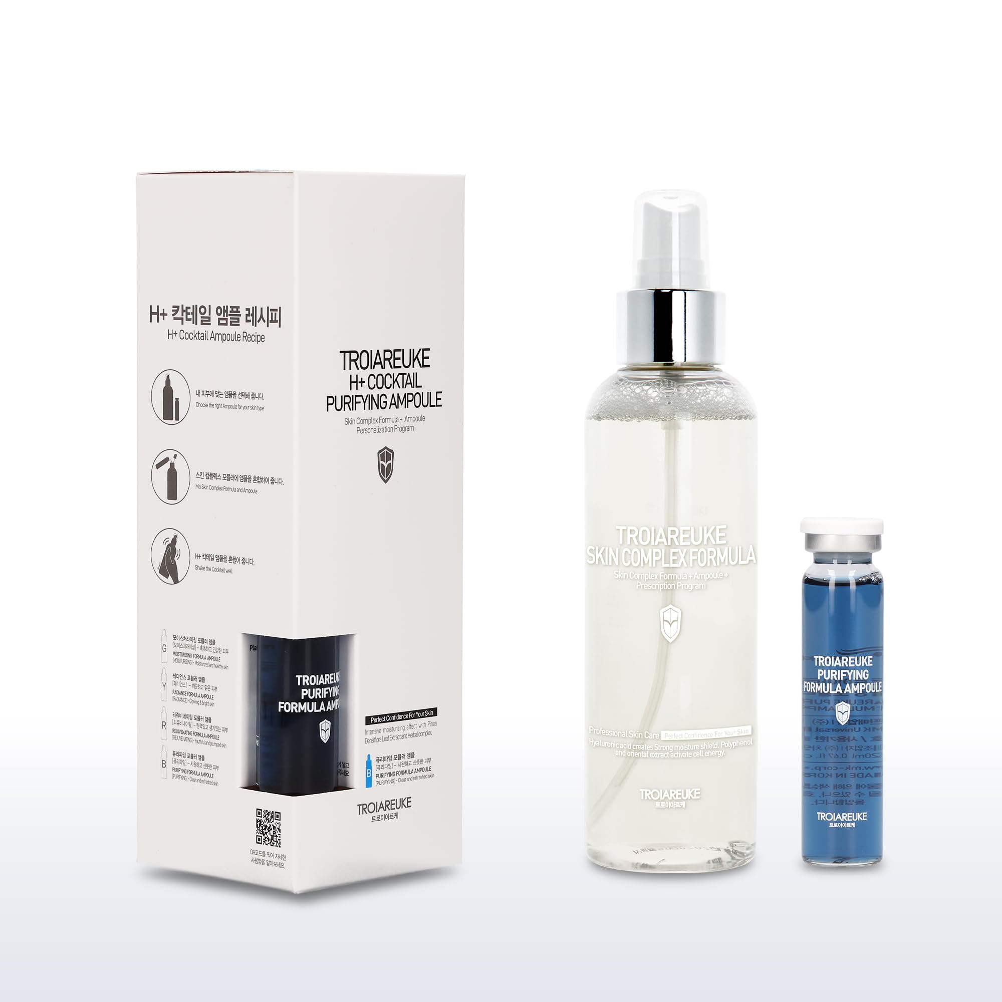 TROIAREUKE H+ Cocktail Ampoule Toner (Blue, 6.76 Fl. Oz.)