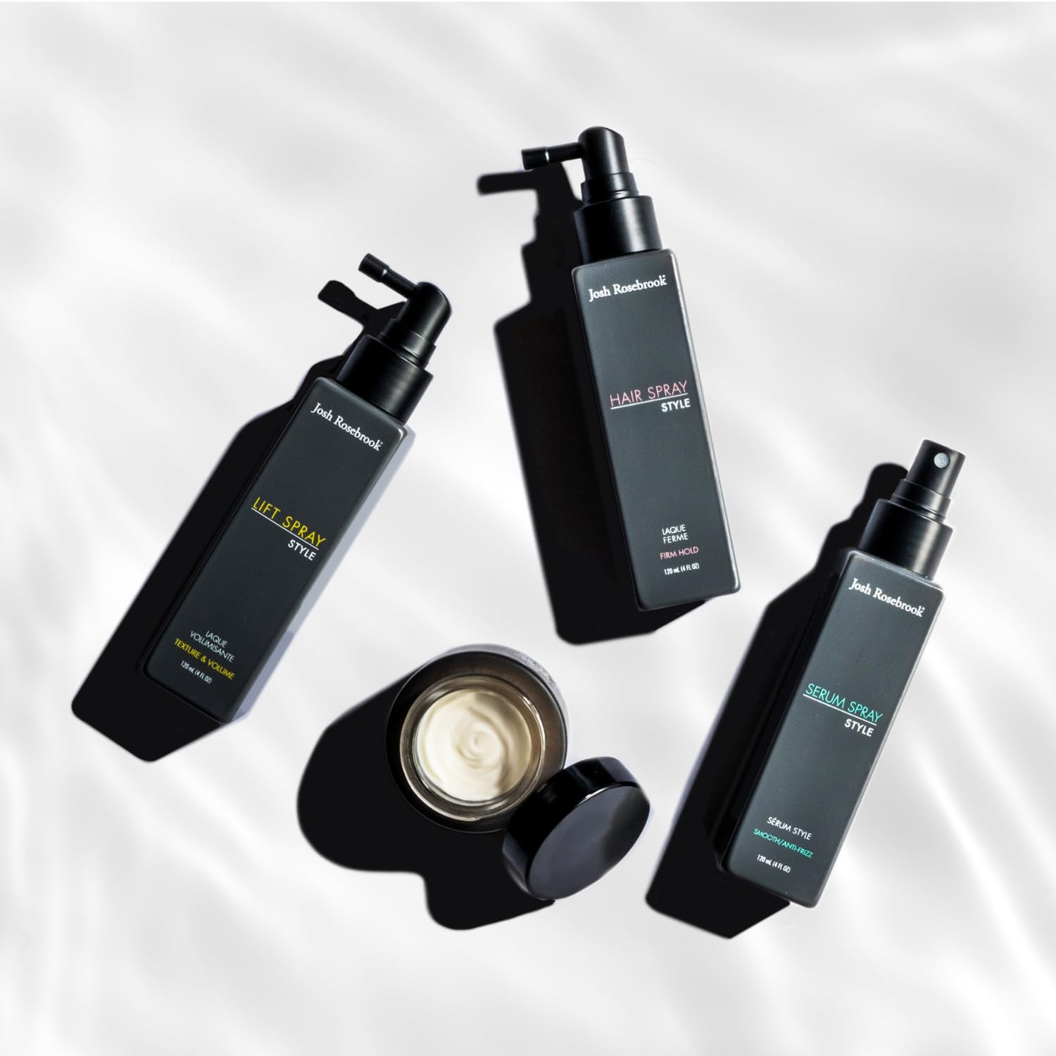 Josh Rosebrook Serum Spray - anti-frizz, wave and curl smoothing and defining hair styling spray that also performs as a nourishing, herbal-active scalp treatment - 120 mL - 4 Oz