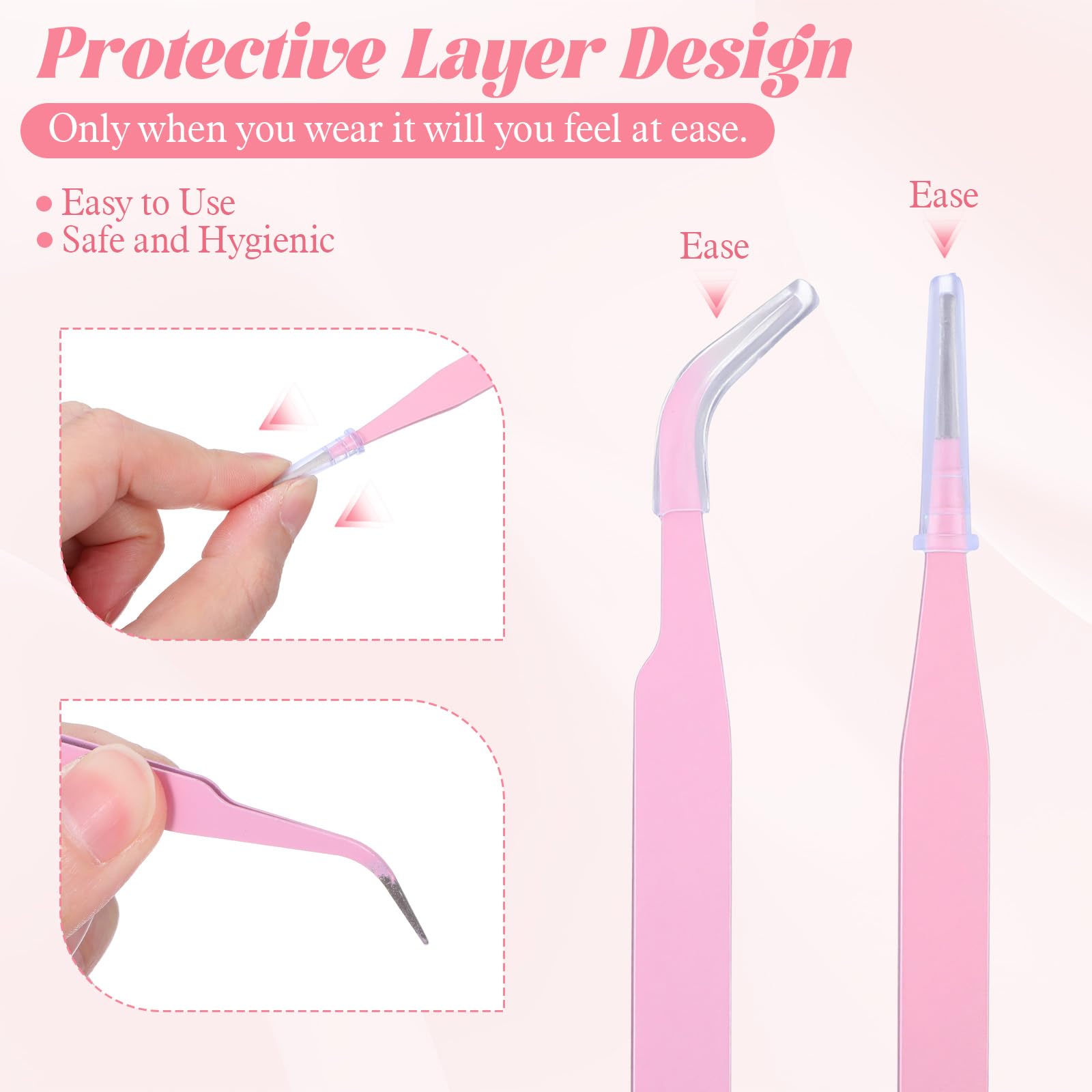 4 Pcs Sticker Tweezers, Pink Craft Tweezers for Stickers Universal Sticker Tweezers for Journaling Diamond Art Tweezers for Laboratory Work Jewelry Making Modeling Electronic Repair