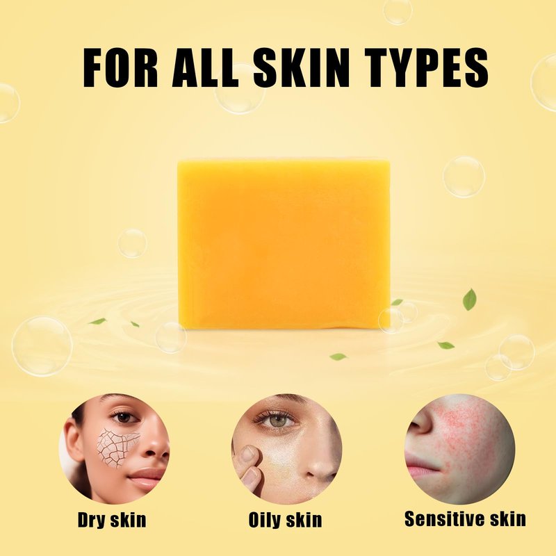 Umpeimvon 3 Pack Turmeric Soap Bar for Face & Body Cleanser, Organic Turmeric Soap, Smooth Skin and Moisturizing, All Natural Tumeric Soap, Handmade Turmeric Face Soap Ginger Soap, 3.53oz × 3