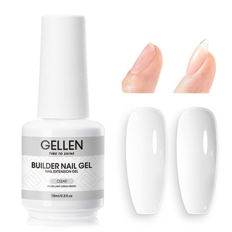 GELLEN Clear Builder Gel for Nails, 7-In-1 Clear Exetension Nail Gel Hard Gel Polish for Thickening Sculpting Natural Nails Strengthener in a Bottle for Nail Art, U/V LED Lamp Cured