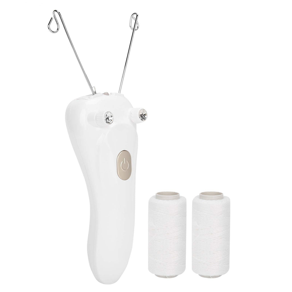 Sunicon Facial Threading Hair Removal, USB Rechargeable Electric Women Cordless Facial Threading Epilator Ladies Beauty Epilator Trimmer Cotton Threading Tool for Body Facial Pull(Gold)