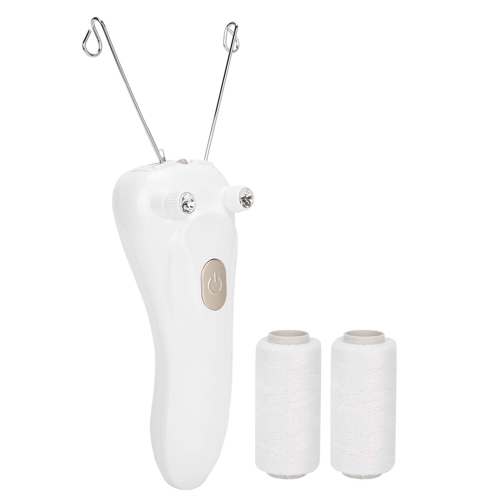 Sunicon Facial Threading Hair Removal, USB Rechargeable Electric Women Cordless Facial Threading Epilator Ladies Beauty Epilator Trimmer Cotton Threading Tool for Body Facial Pull(Gold)