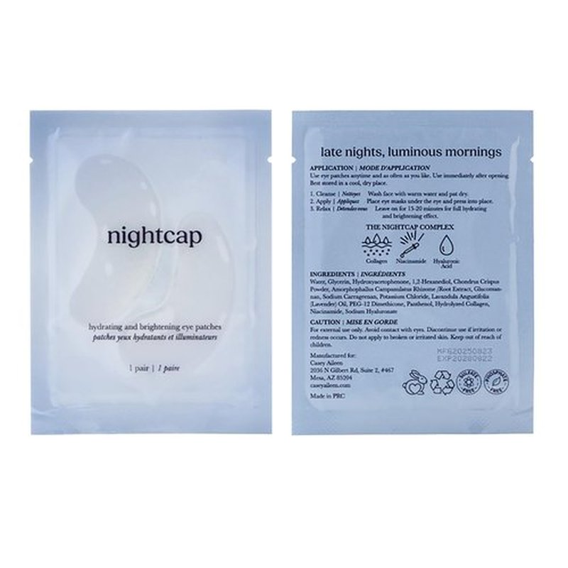 Casey Aileen Nightcap Under Eye Patches - Cooling Hydrogel Masks for Dark Circles & Puffy Eyes - 24 Pair Set