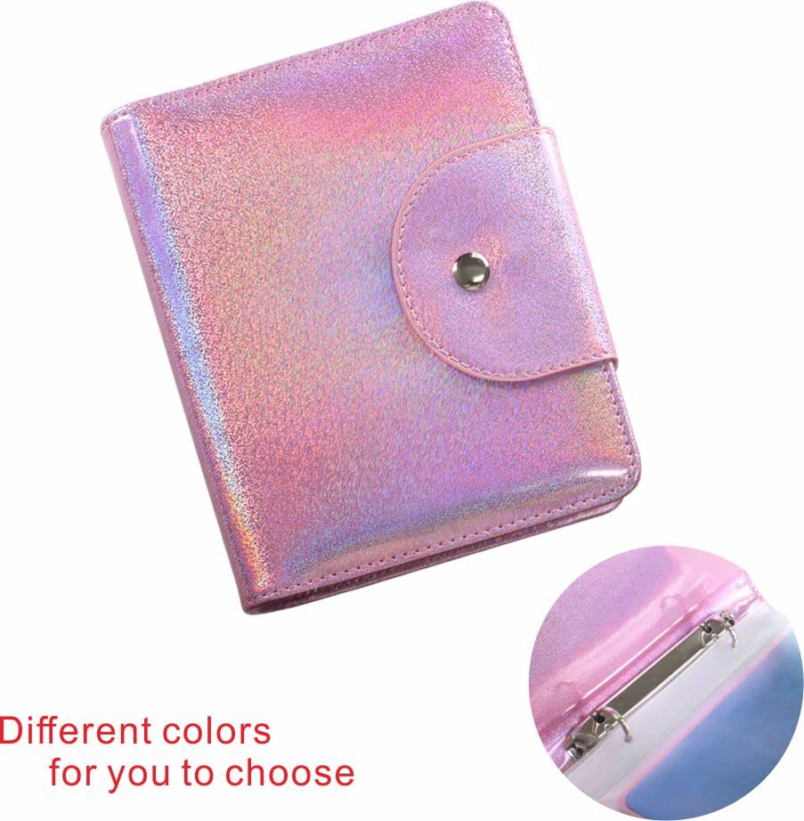 VNC 20 Slots Nail Art Stamp Plate Holder Stamping Plates Storage Bag Cases Rainbow Replaceable XL Plates Big Size 9.5x14.5CM Organizers (C-Pink)