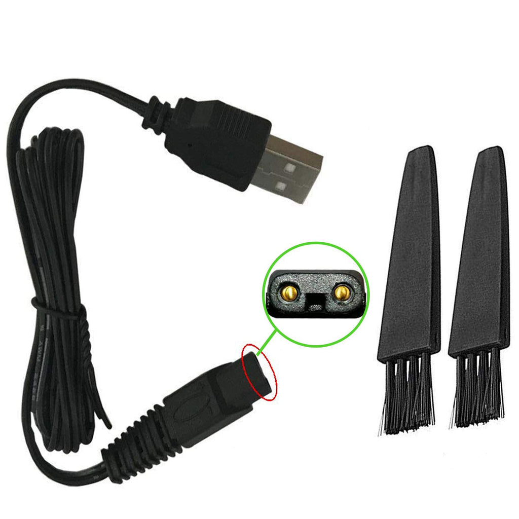 Electric Shaver Charge for SOLO Rechargeable Full Body Hair Trimmer Shaver and Groomer Replacement Charge Line 5V USB Shaver Power Cord (Charger+2 Cleaning Brushes)