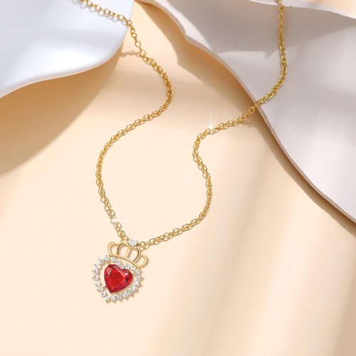 Queen Crown Rhinestone Wedding Crowns and Tiaras for Women Costume Party Hair Accessories Princess Birthday Crown Crystal Bridal Crown (Gold Black+Red Crown)