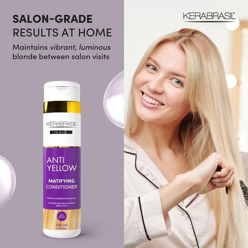 Antiyellow Conditioner - Neutralizes Brassy Tones & Enhances Cool Blonde - Deep Hydration for All Hair Types