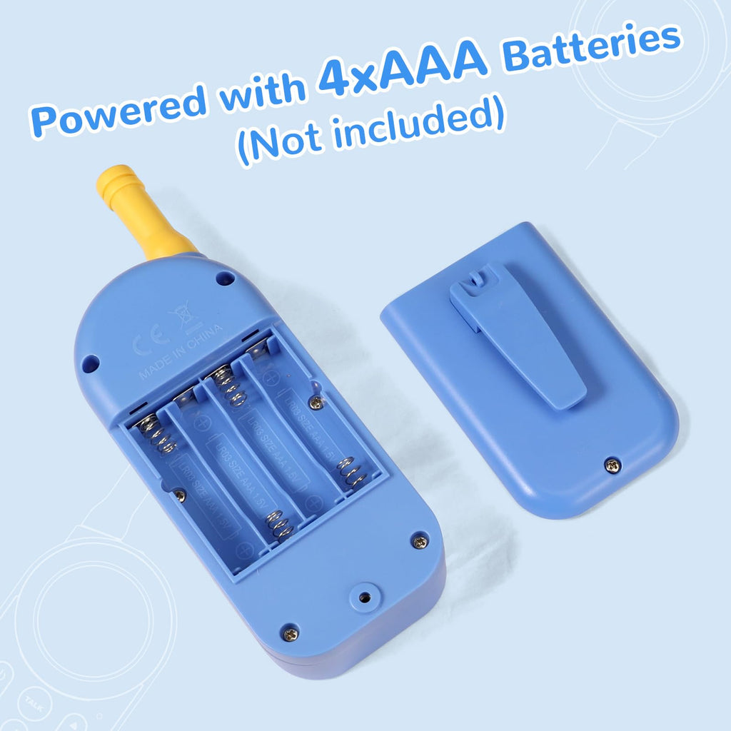 Ptnerbeh Walkie Talkies for Kids Toys: Toys for 3-12 Year Old Boys Girls - 22 Channels 2 Way Radio Toy with Backlit LCD Flashlight - 3 Miles Range for Outside/Camping/Hiking (2-Pack) Blue