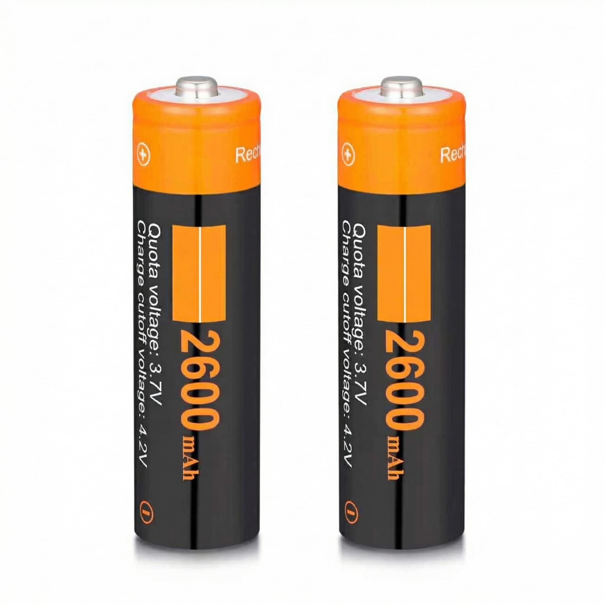 EcoSolutions 2600 mAh High Capacity Rechargeable Battery Case 2 Pack-with for Toy Cars,Small Electronic,Devices,headlamps, flashlights, Cameras,etc.