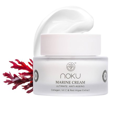 Noku Marine Cream - EWG Verified Ultra-Hydrating Anti-Aging Moisturizer with Red Algae & Vegan Collagen | 50 ml | Vegan, Cruelty-Free, Award-Winning