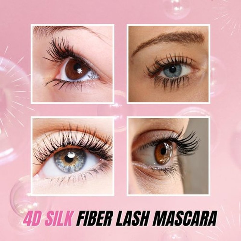 Two Pack: Silk Fiber Mascara 4D, Lengthening and Thickening, Secret Xpress Control - Long Lasting & Smudge-Proof, All Day Exquisitely Full, Long, Thick, Lashes