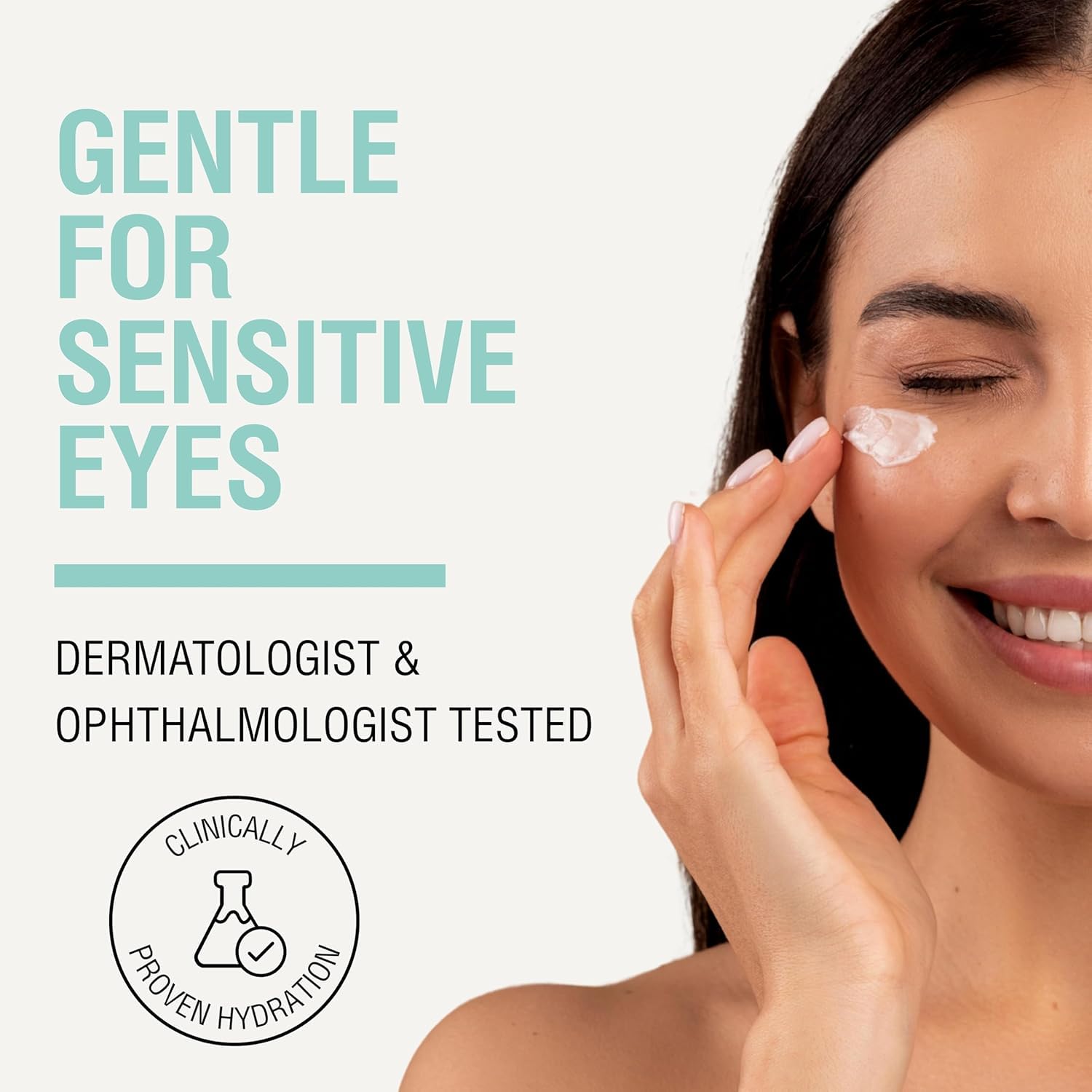 NOVEHA Hydrating Eye Cream for Sensitive Skin (30 ml), Eye Moisturizer for Dry Eyelids & Under Eyes, Vegan Ceramide Eyelid Cream, Anti-Aging Eye Cream for Fine Lines & Puffiness, Fragrance-Free - 1 oz
