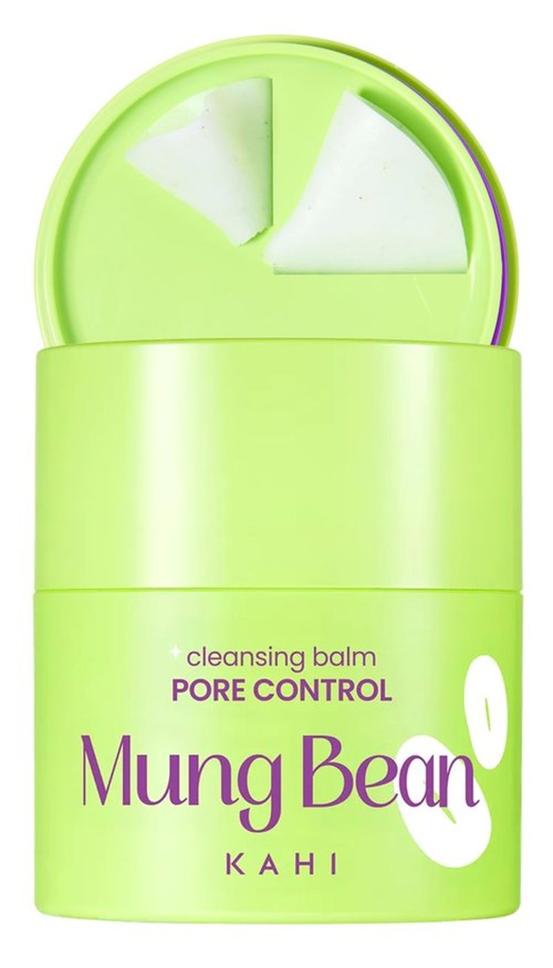 KAHI Cleansing Balm Pore Control Mung Bean - Nourishing & Hydrating Facial Cleanser Makeup Remover Balm with AHA, BHA (Salicylic Acid), PHA, and LHA - Gentle Exfoliating Korean Skincare 1.69 oz