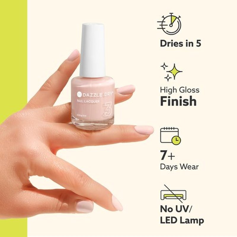 Dazzle Dry Nail Lacquer (Step 3) - Campus Crush - A medium salmon mauve with coral undertones. Full coverage cream. (0.5 fl oz)