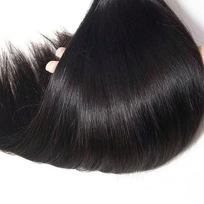 Straight Human Hair Bundles 1 Bundle 30 Inch Natural Black Bundles Human Hair Extension Single Bundle Color 1B# Double Weft 100g Unprocessed Brazilian Virgin Hair