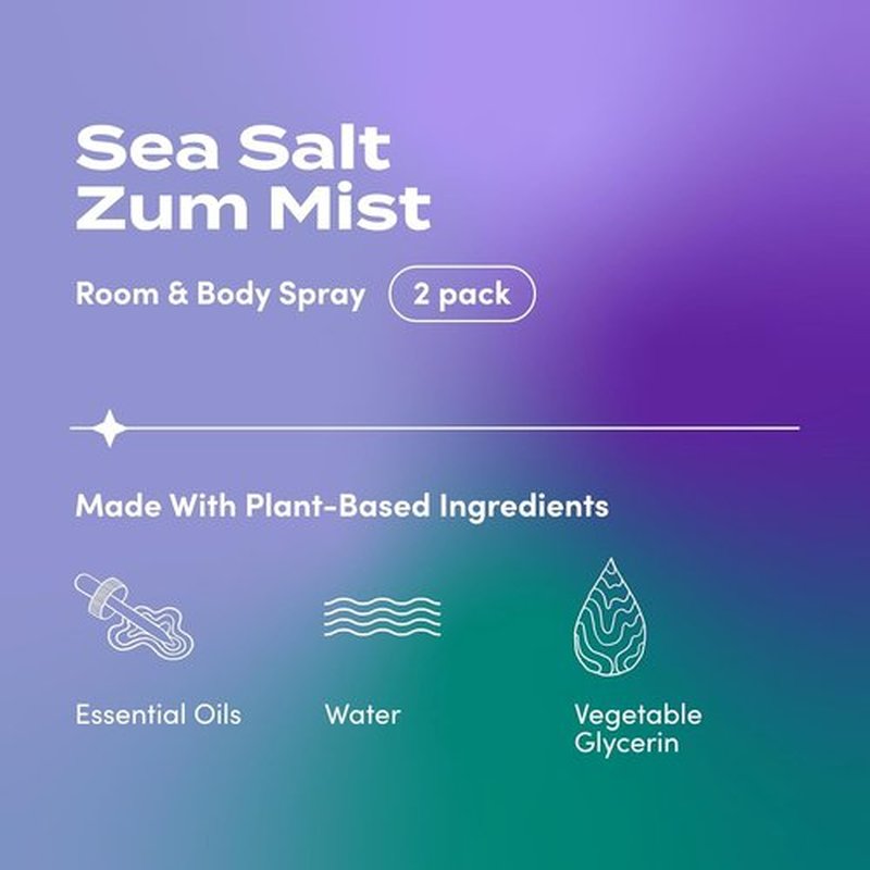 Indigo Wild Zum Mist Room & Body Spray - Aromatherapy Essential Oil - Sea Salt Scent | 4 fl oz (2 Pack)
