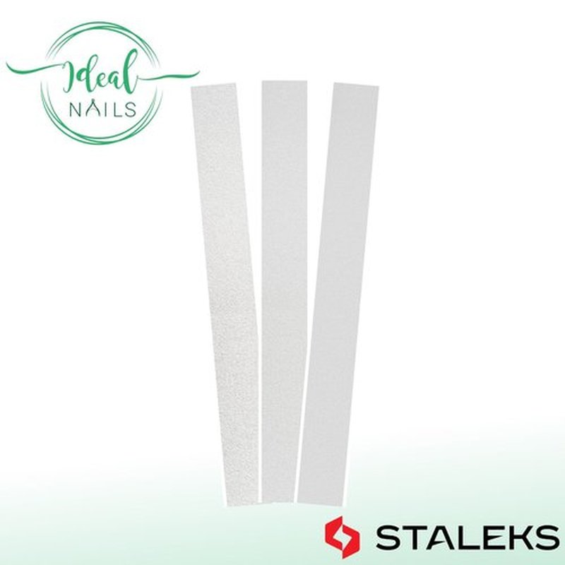STALEKS PRO Expert 20 Disposable White Straight Nail File Abrasives (100 Grit, 30 Pcs) – Soft Foam Layer for Artificial Nail Shaping (140x18mm)