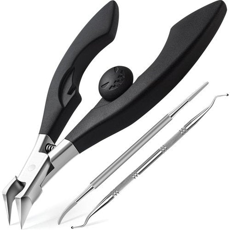 Ingrown Toenail Clippers for Seniors Thick Toenails, Straight Nail Clipper for Men, Heavy Duty Toe Nail Clippers for Thick Nails with Wide Jaw Opening, Professional Ingrown Toenail Removal Kit
