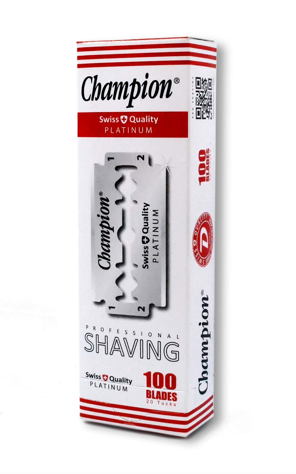 100 Champion Platinum Double Edge Razor Blades For Safety Razor - Men´s Safety Razor Blades For Shaving For Men For A Smooth And Clean Shave (1 Year Supply)