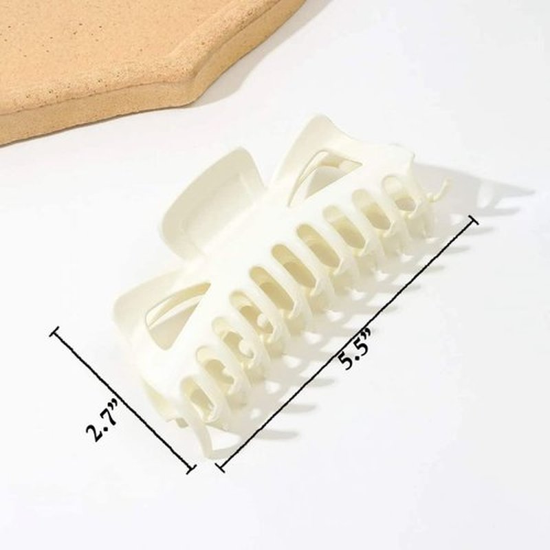 LILIEBE 5.5” Large Mello Claw Clips for Long Thick Hair, Silicone Flexible Hair Clips for Women, Soft Jaw Clips (Latte-4pcs)