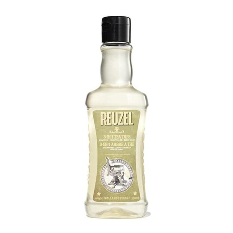 Reuzel 3-In-1 Tea Tree Shampoo - Deep Cleansing Formula for Hair and Body 12 oz