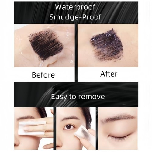 Skiennix Black Mascara - Comb Brush for Defined, Volume & Lengthening Lashes | Smudge-Proof, Waterproof