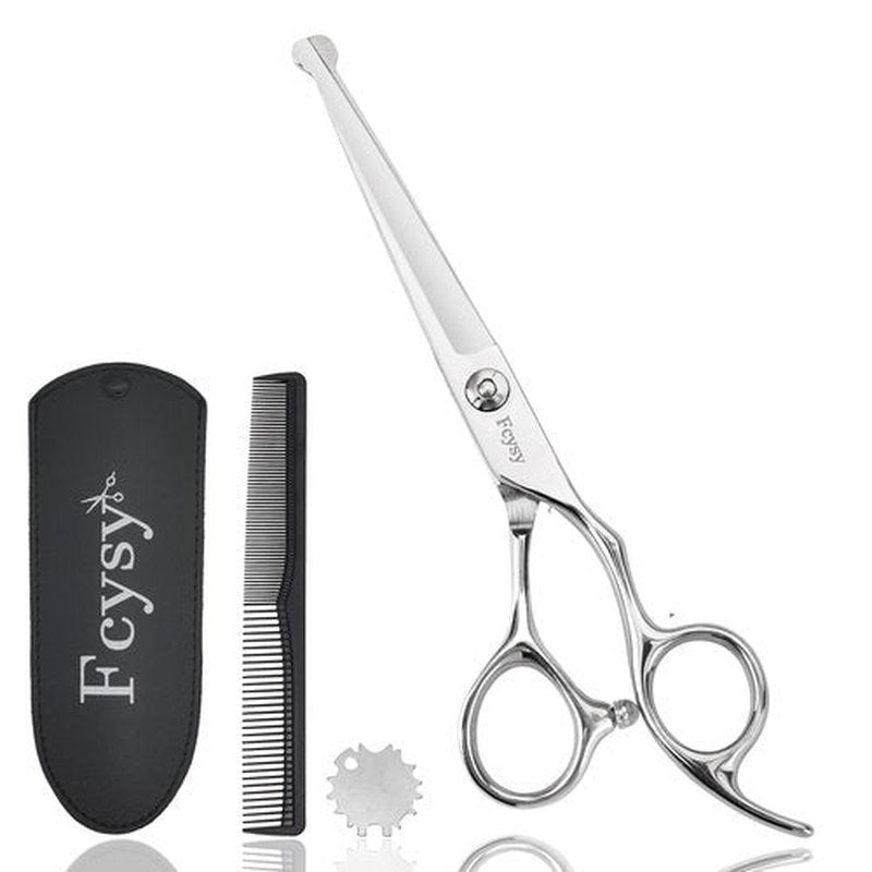 Safety Round Tip Hair Scissors for Kids, Fcysy 6 In Hair Cutting Shears for Children, Stainless Steel Barber Haircut Scissors for Toddlers, Boys & Girls – Safe Hair Trimming at Home