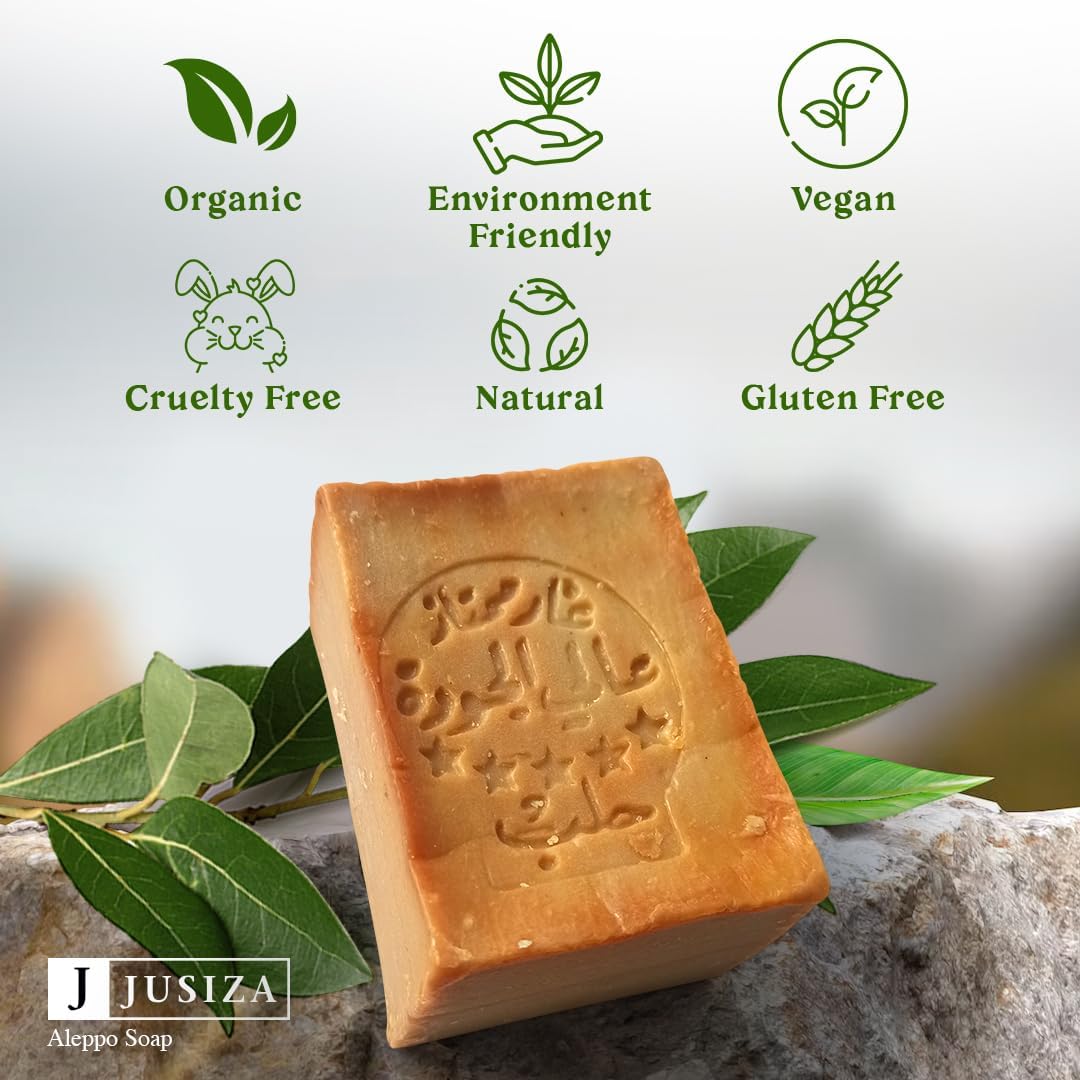 Aleppo Soap -%20 Laurel Oil,%80 Olive Oil, Traditional Production, Natural - Vegan – Handmade-Middle East Natural Soap