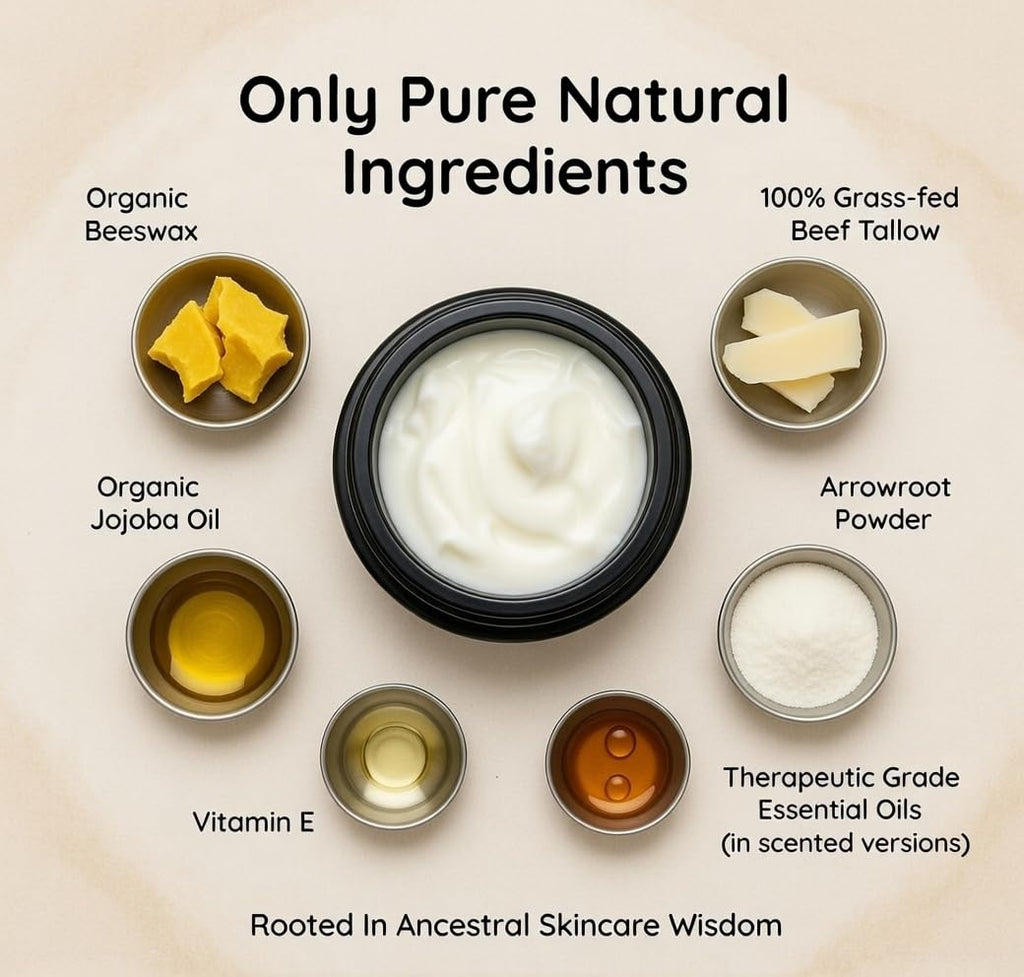 Bovera Naturals Tallow Moisturizer, Lavender Scented Face and Body Cream, 100% Organic Grass-Fed Beef Tallow, Non-Greasy for Dry Sensitive Skin, Eczema Cream and Body Butter, 4 fl oz