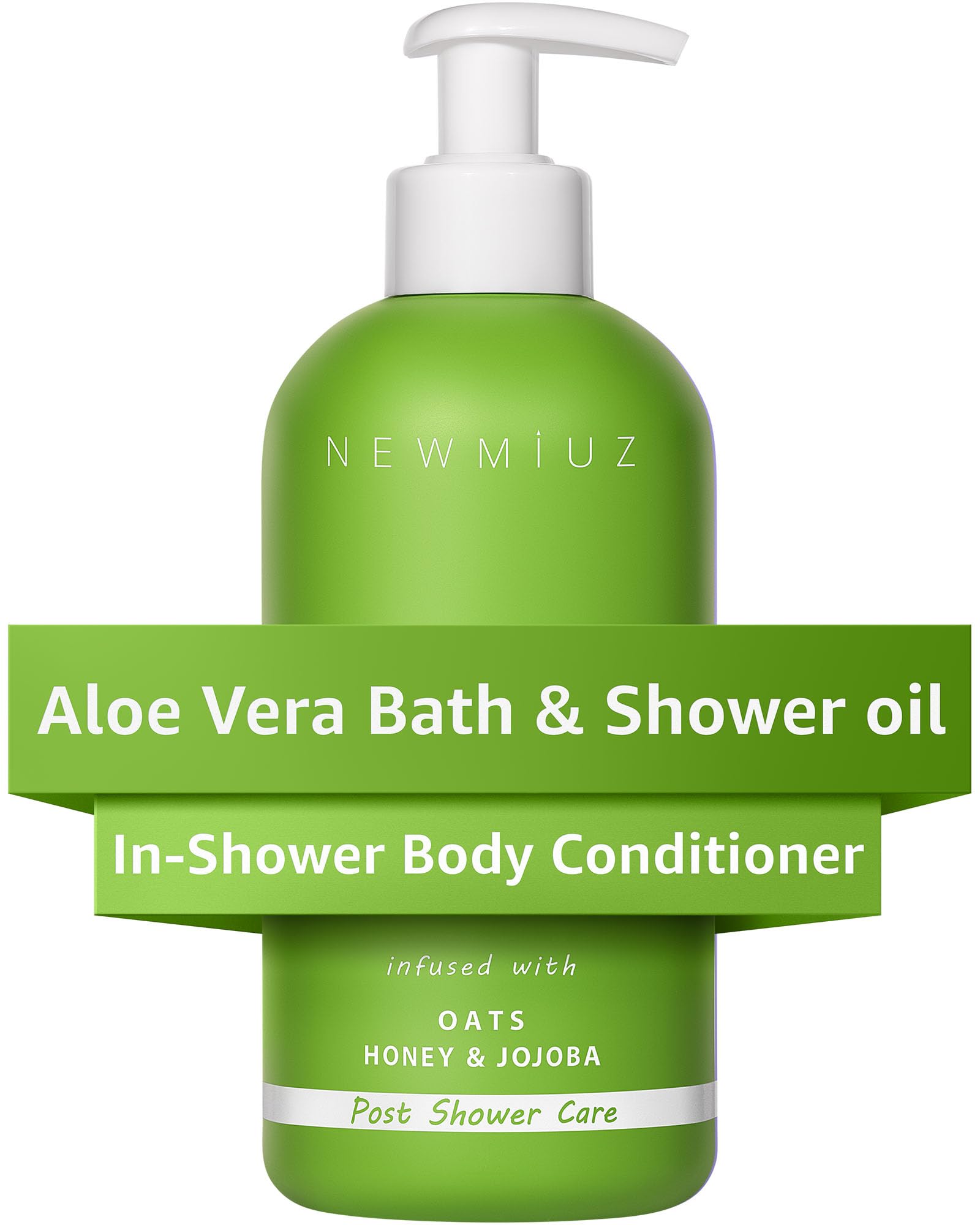 New Miuz Aloe Vera In Shower Body Conditioner Natural Post Shower Care Moisturizer for Body Legs Soothing Bath Oil Honey Oats Jojoba Self Care Spa Gift
