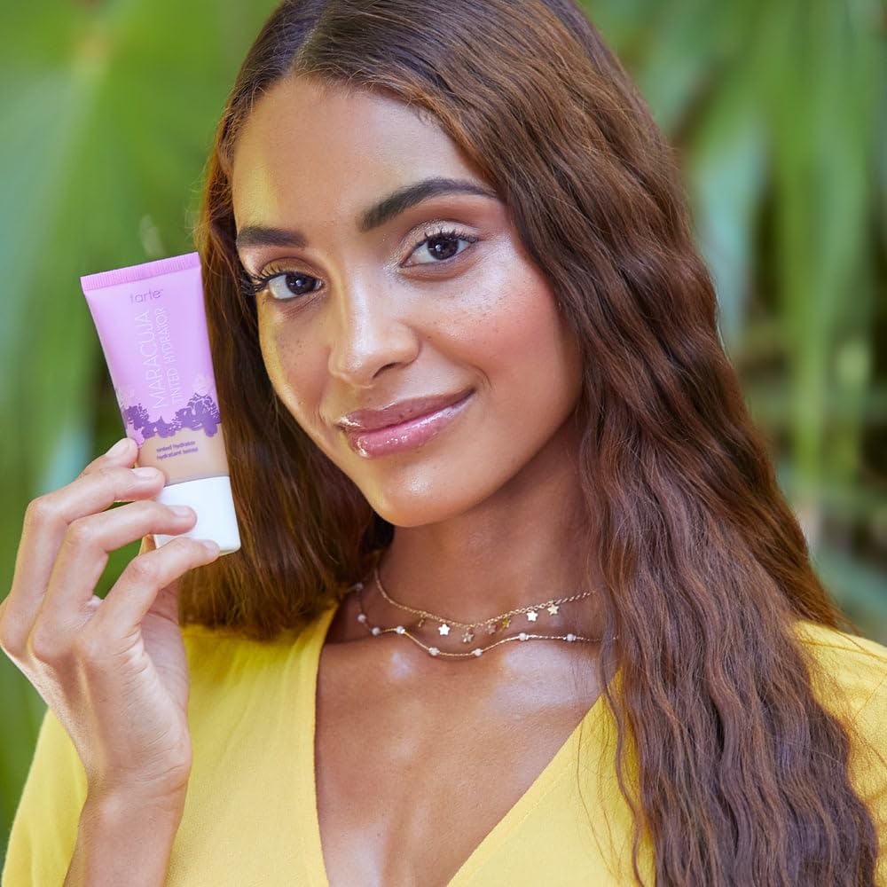 tarte maracuja tinted moisturizer – Lightweight Sheer Foundation with Buildable Longwear Coverage, Hyaluronic Acid for Hydrated Skin, Vegan & Cruelty-Free, full size, 56N rich neutral