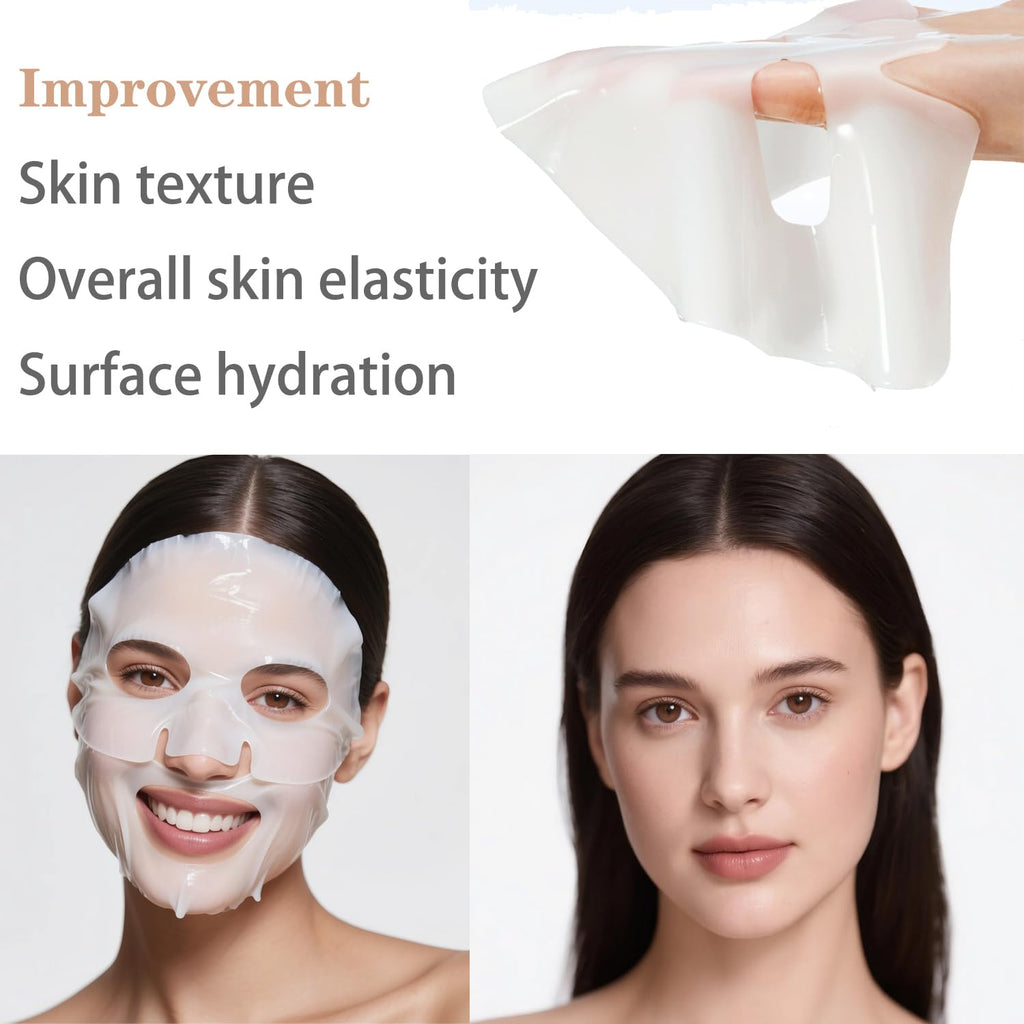 ONMYLOVIN 4 Pack Deep Collagen Overnight Mask,Bio-Collagen Real Deep Mask, Skinqueen Korean Collagen Films Deep Collagen Anti Wrinkle Firming Lifting Face Mask