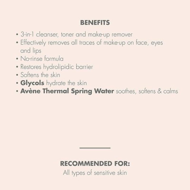 Avène Micellar Lotion - Cleansing Water & Toner | Gentle Make-Up Remover for All Skin Types